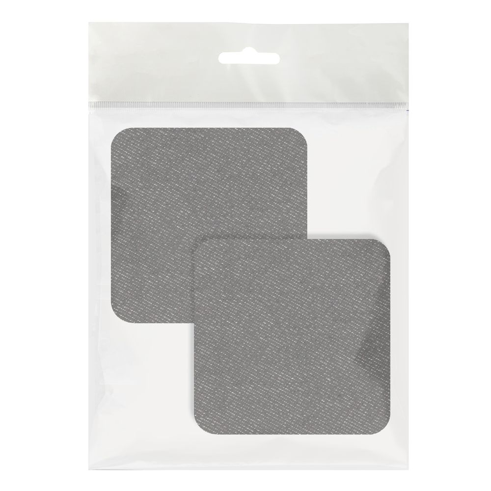 Термоаппликация BLITZ Термозаплатка ETM-6, 2 шт, квадрат 6х6 джинс черный, Blitz ETM-6