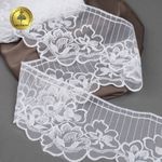 Кружево на сетке широкое 120 мм, 40484, цв.01 белый уп.13.7м, Kruzhevo