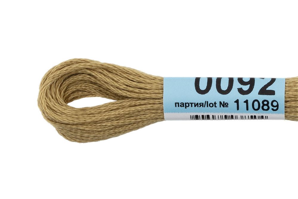 Мулине Gamma 100% хлопок, цв.0092 горчичный, 24 мотка по 8 метров