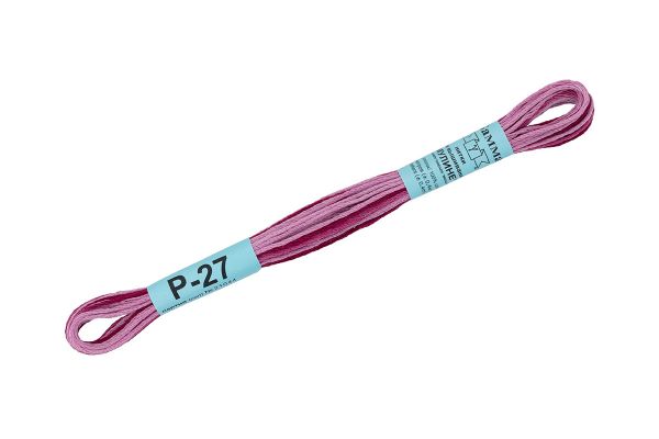 Мулине Gamma меланж, цв.Р-27 бордовый-св.розовый, 12 мотков по 8 метров