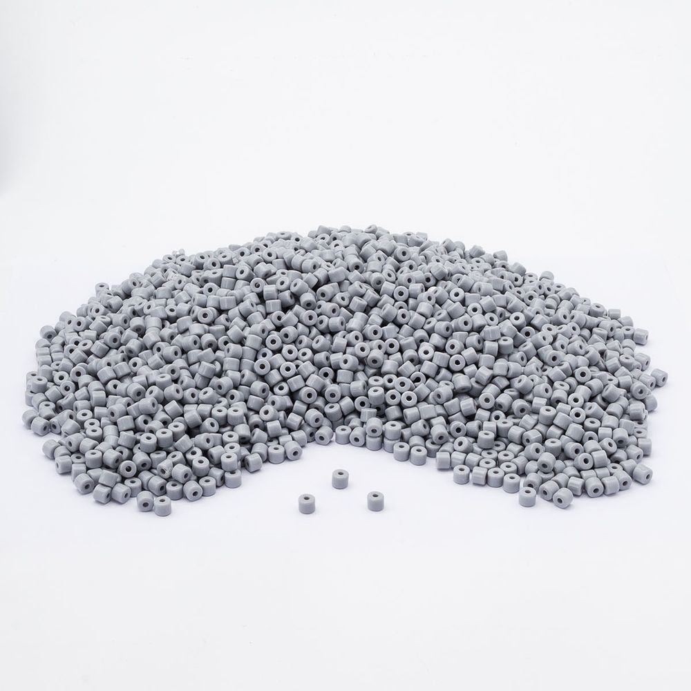 Бусины пластик 5х6 мм, цилиндр, 500 г, 023 серый, Astra&Craft (7739890/7739298) 2141