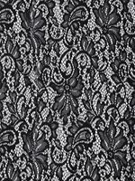 Ткань кружевная гипюр стрейч 100 г/м², ш.150см, арт.G2627 цв.черный, уп.1м