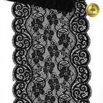 Кружево бельевое эластичное 180 мм / 25 м, YSTL00578, цв.02 черный, Kruzhevo