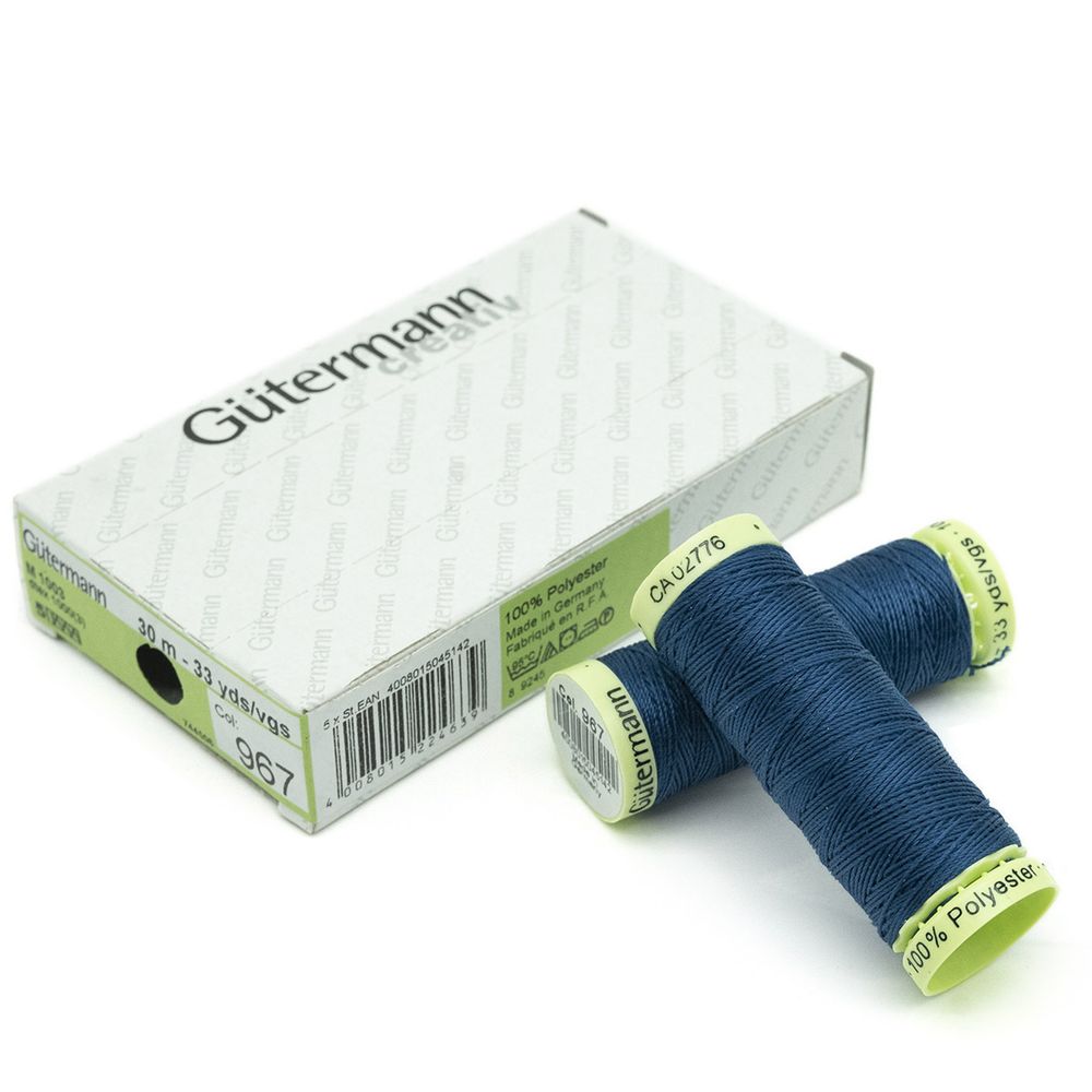 Нитки отделочные Gutermann Top Stitch, 30м, 967 водная синь, 5 катушек