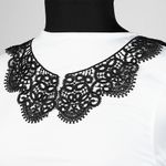 Пришивной кружевной воротник 27х19 см, TTR.12141, цв.черный, уп.25 пар, Kruzhevo