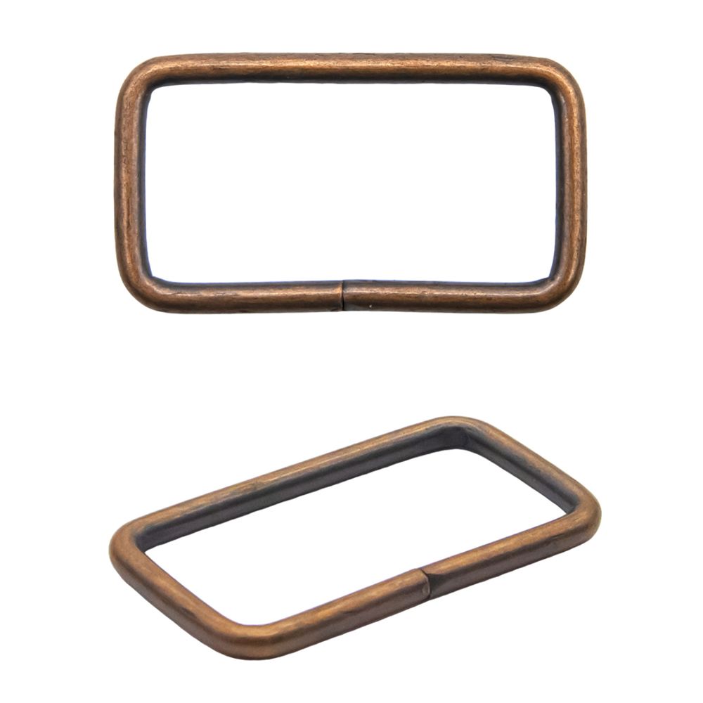 Рамка прямоугольная металл 31х15х2 мм, т.медь, 100 шт