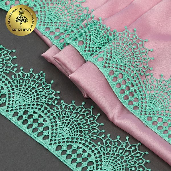 Кружево гипюр (плетёное) 55 мм / 4.5 метра, TBY.SUN.01, цв.F249 мята