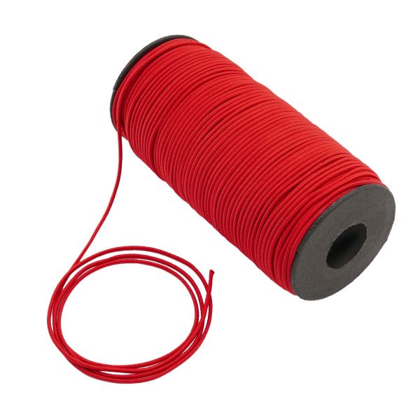 Резинка шляпная (шнур эластичный) ⌀2.0 мм / 100 метров, 0370-0200, С519-красный