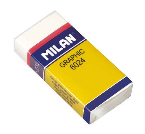 Ластик Graphic 6024 с карт. держателем 5х2.3х0.9 см, 24 шт, CPM6024, Milan