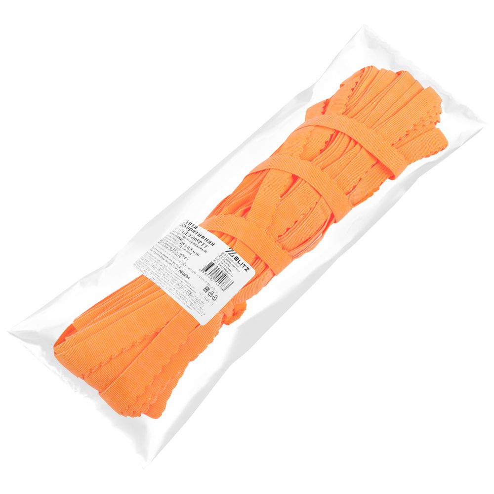 Резинка бельевая (отделочная) 12.0 мм / 25 метров, неон оранжевый/neon orange, Blitz GET-005PTT