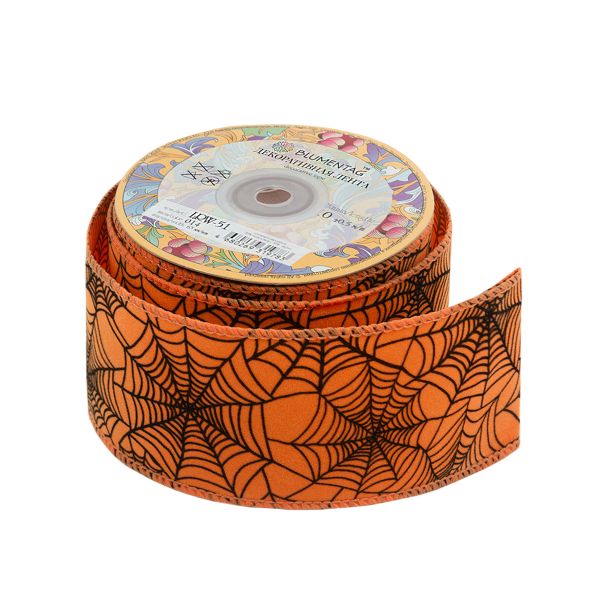 Лента декоративная 63 мм / 10±1 метров, 014 оранжевый, Blumentag LRW-51
