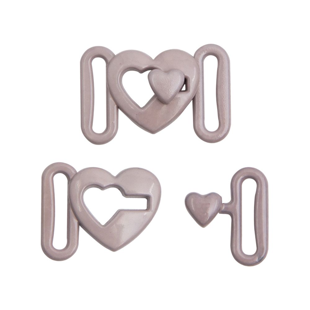 Пряжка-застежка для бюстгальтера металл 8.0 мм, металл/эмаль, C154 светло-серый, 10 шт