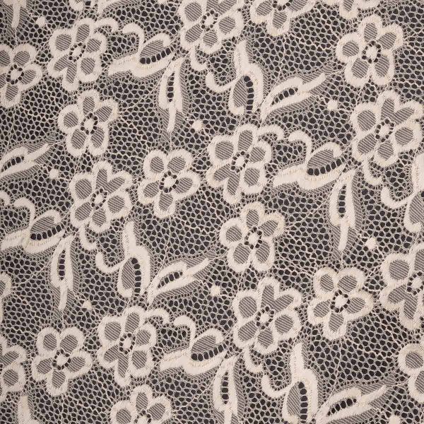 Кружево бельевое эластичное 400 мм / 3.4 метра, цвет телесный