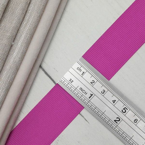 Лента репсовая (в рубчик) 25.0 мм, 016 фуксия, уп.18,28 м