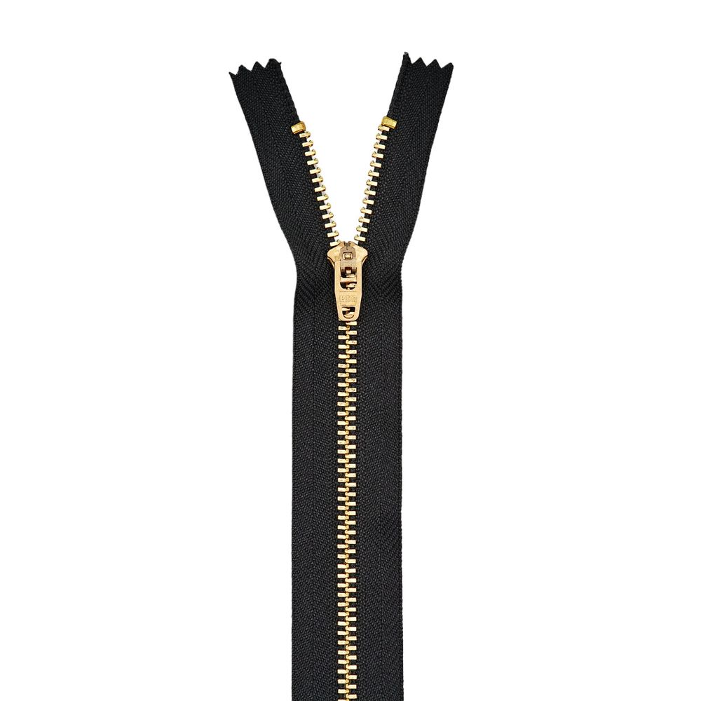 Молния металл джинсовая Т5 (5 мм) 1 зам., н/раз., 18 см, т.серый, 39125/18-3, 10 шт