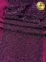 Кружево бельевое эластичное 180 мм / 25 м, 263, цв.076 сливовое вино, Kruzhevo