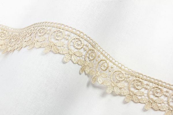 Кружево гипюр (плетёное) 40 мм / 10 м, под лен, Gamma GGM-4007