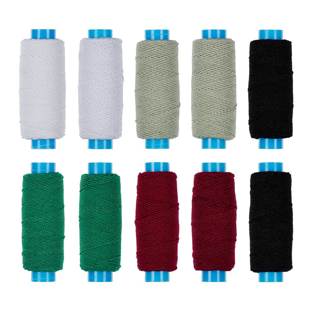 Нитки спандекс ⌀0.6 мм, набор 10 катушек по 25 метров, ассорти 4, Gamma ET-10
