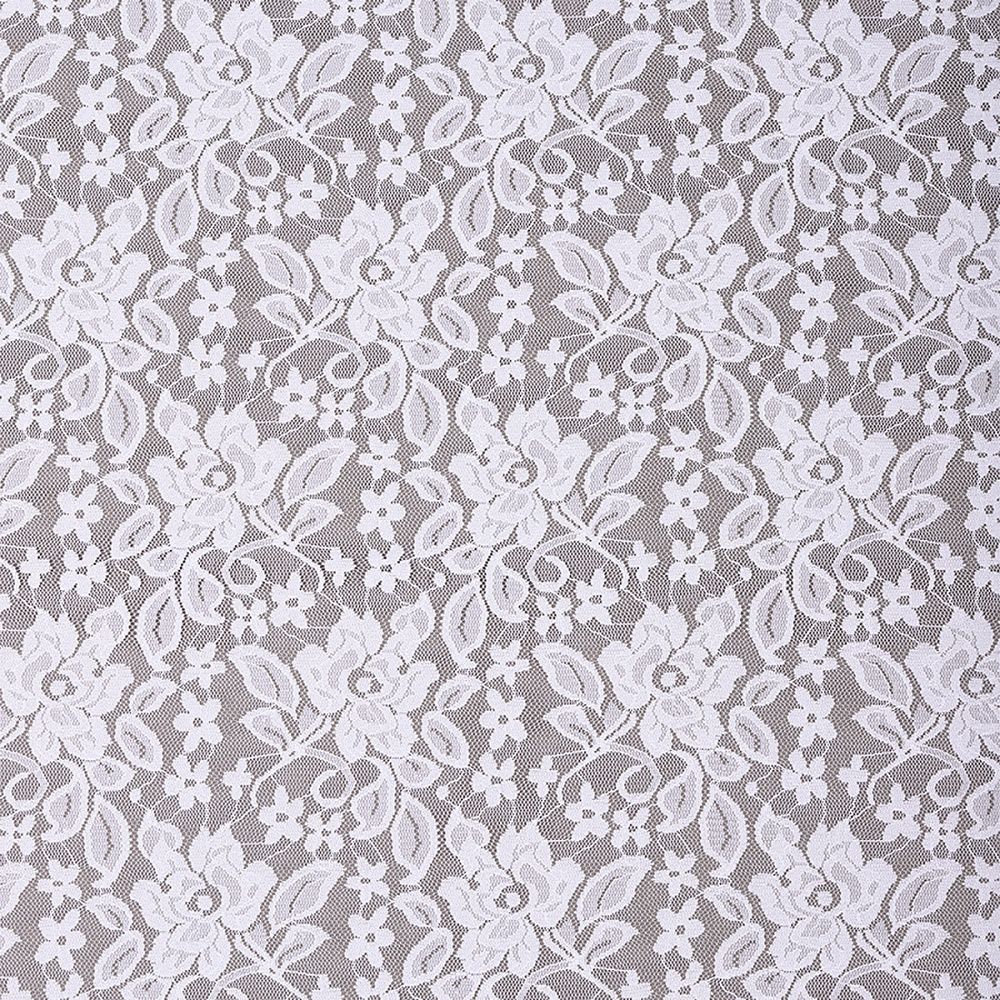 Ткань кружевная (гипюр стрейч) 90 г/м², 150 см / 1 метр, TBY.M0064 цв.белый