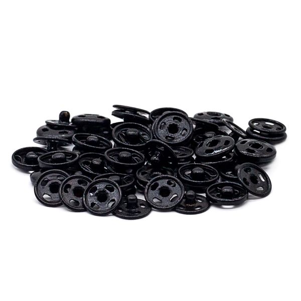 Кнопка пришивная металл ⌀10.0 мм, цв.черный, 36 шт