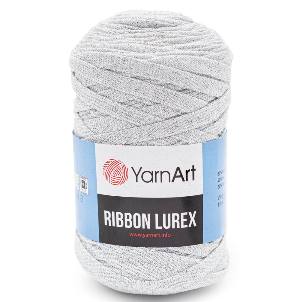 Пряжа YarnArt (ЯрнАрт) Ribbon Lurex, 4х250г, 110м, цв. 720 серебро