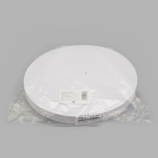 Тесьма (лента) киперная п/э+виск. 22 мм / 50 метров, 07-1019 (01 белый)