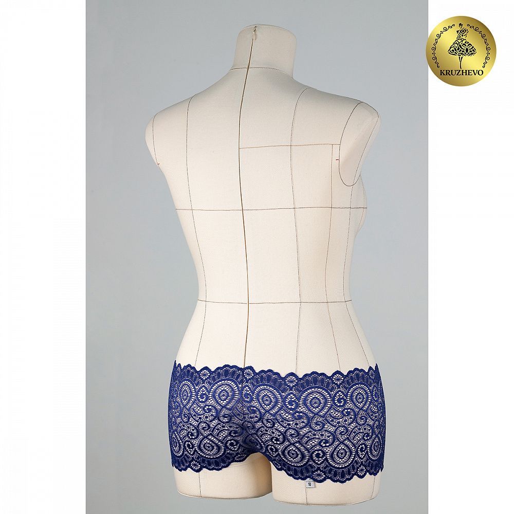 Кружево бельевое эластичное 180 мм / 25 м, 263, цв.223 синий, Kruzhevo