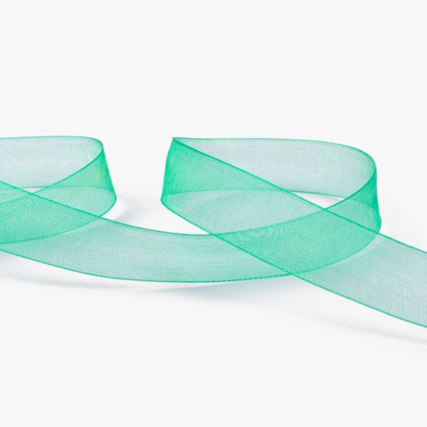 Лента капроновая (органза) 15.0 мм / 22.8±1 метра, 081 изумрудный, Blitz OR-15