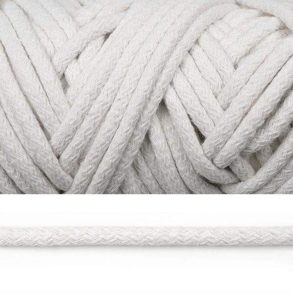 Шнур круглый х/б ⌀8.0 мм / 50 метров, с наполнителем, 2155 ванильный