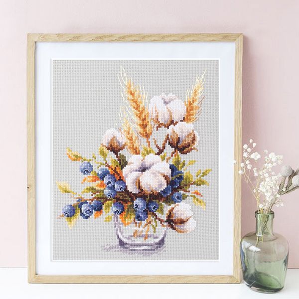 Набор для вышивания нитками Чудесная игла, Хлопок и черника, 18х23 см