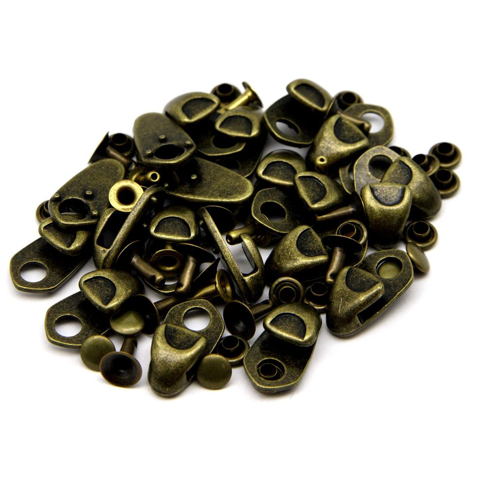 Крючки обувные 19 мм, латунь, 20 шт