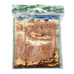 Ткань для рукоделия с двухсторонними пайетками, синий/розово-зеленый, 65х50см, Astra&Craft