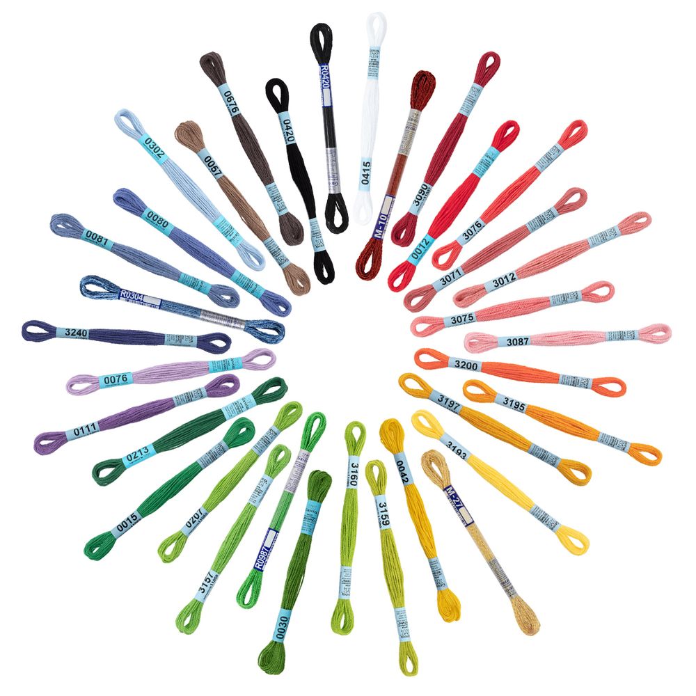 Мулине Gamma набор Вальс цветов 100% хлопок /100% вискоза 35 мотков по 8 метров, ассорти