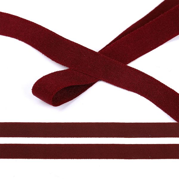 Резинка бельевая (окантовочная) блестящая 10.0 мм / 20 метров, М-196, бордо