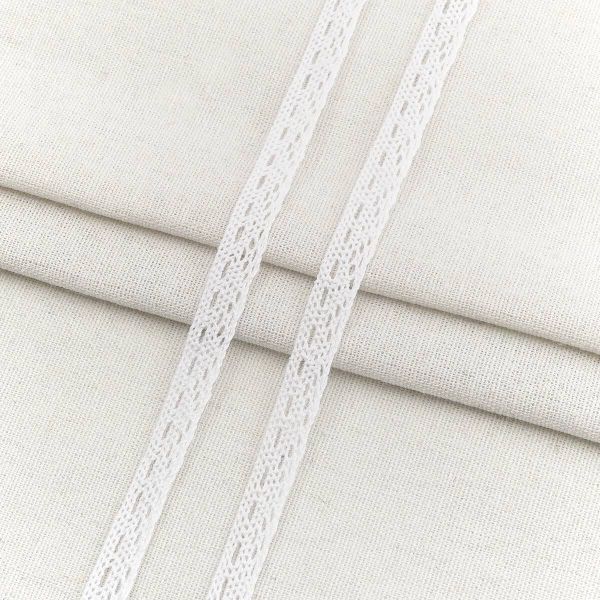 Тесьма отделочная 12 мм / 18.2 метра, А6469 хлопок, вязаная, белый, 21222