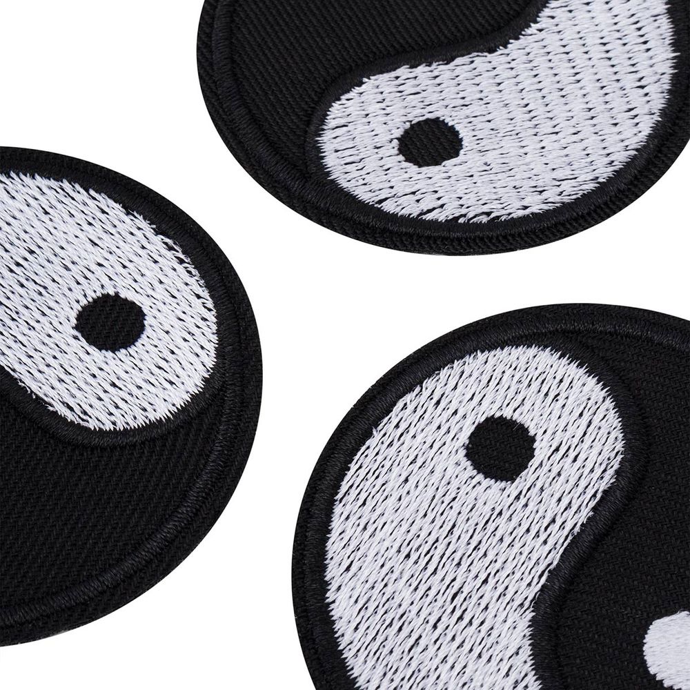 Термоаппликация инь и ян ⌀6 см, чёрно-белый, 10шт