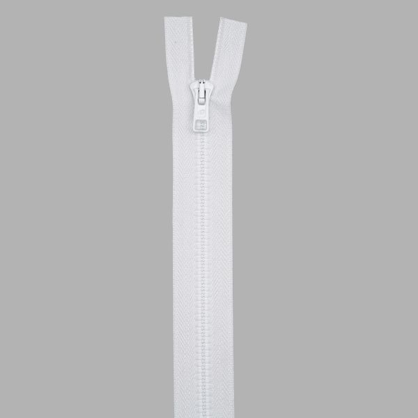 Молния трактор Arta Т6 (6 мм) 2 зам., разъем., 70 см, цв. 001 белый, уп.5 шт