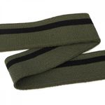 Подвяз (довяз) трикотажный 3.5х80 см, олива с черной полосой, 100% п/э, 5 штук