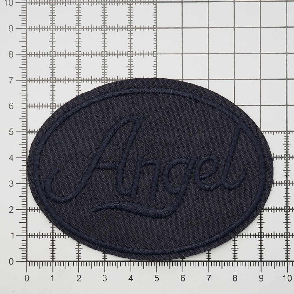 Термоаппликация круг ANGEL black 93х67мм (Blue2 (синий2)), 2 шт, LA559