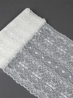 Кружево бельевое эластичное 185 мм / 2.7 м, 6185, цв.004 белый, Kruzhevo