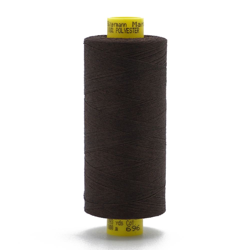 Нитка особо тонкая Gutermann Mara №150 (150/2), 1000 м, 713953, цв. 696 темный шоколад, 1 катушка