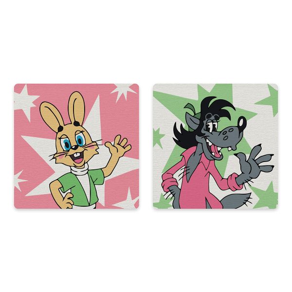 Картина по номерам Фрея, Союзмультфильм. Ну, погоди! Заяц и Волк, на магните, 9х9 см