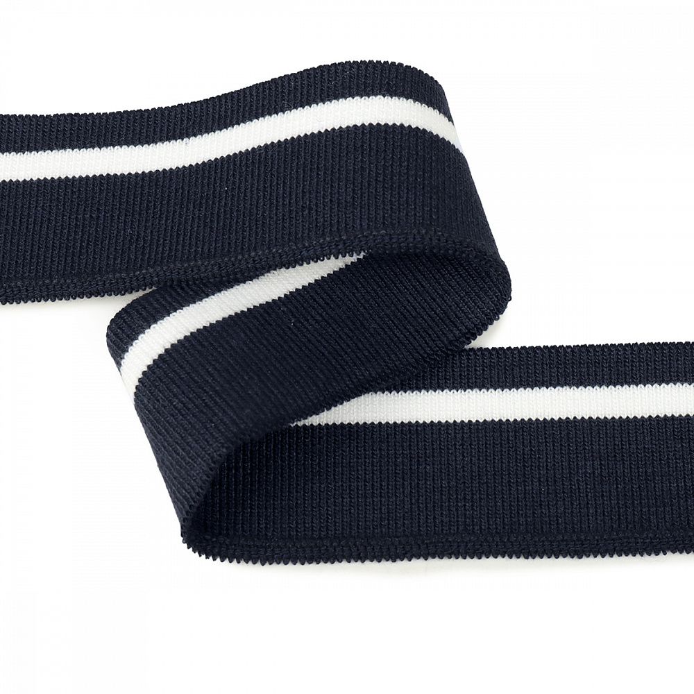 Подвяз (довяз) трикотажный 3.5х80 см, т.синий с белой полосой, 100% п/э, 5 штук