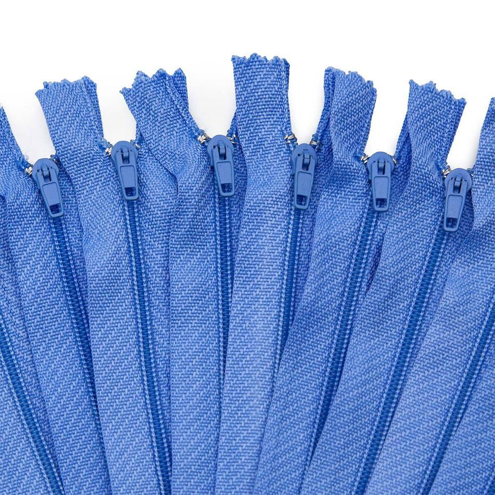 Молния спираль (витая) Т3 (3 мм) 1 зам., н/раз., 40 см, п/автомат, 260 голубой, 10 шт