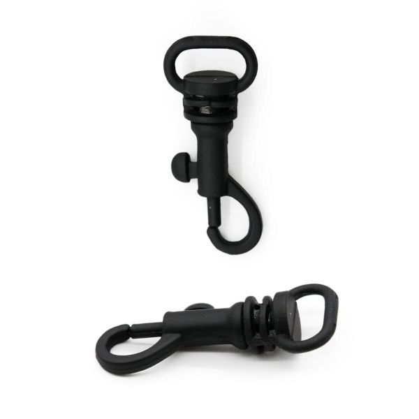 Карабин металл 10.0 мм (33х14 мм), черная резина, 10 шт