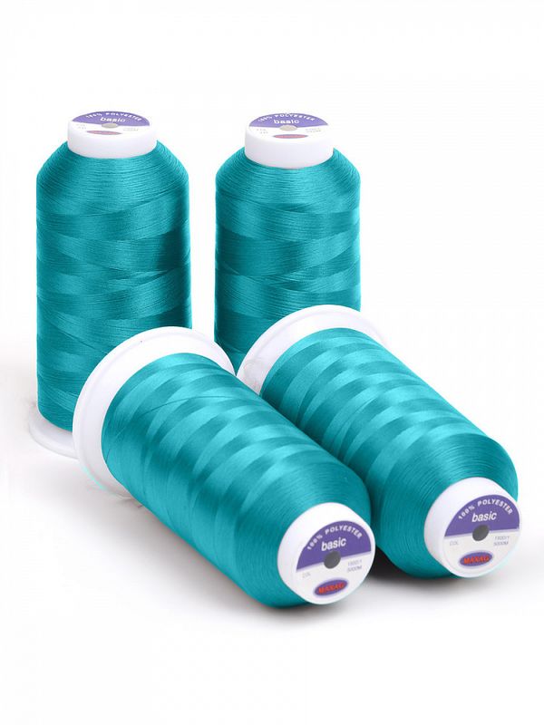 Нитки швейные текстурированные Max, 150D/1, 5000 м, 90г, 476 бирюзовый, 4 катушки