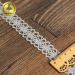 Кружево вязаное (тесьма) 20 мм / 10 метров, цв.25 св.серый уп. 10 м, Kruzhevo