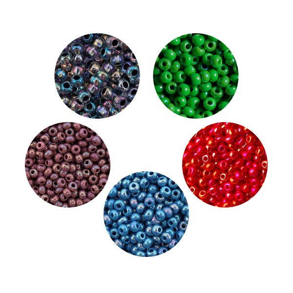 Набор бисера Preciosa 050, 5 цветов по 20 гр, № 10/0 (2.3 мм), диаметр 2,3 мм, 100 гр