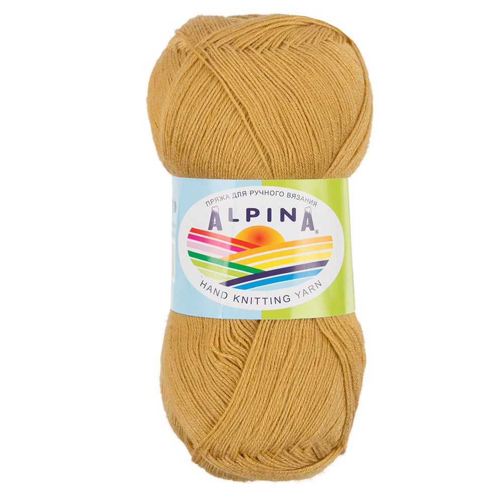 Пряжа Alpina Viven / уп.10 мот. по 50г, 405м, 30 золотистый Пряжа Alpina Viven / уп.10 мот. по 50г, 405м, 30 золотистый