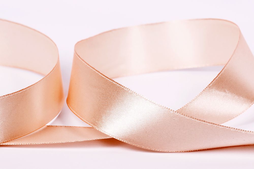 Лента атласная 1-сторонняя 25.0 мм / 33±2 метра, №007 персиковый, в термоплёнке, Gamma